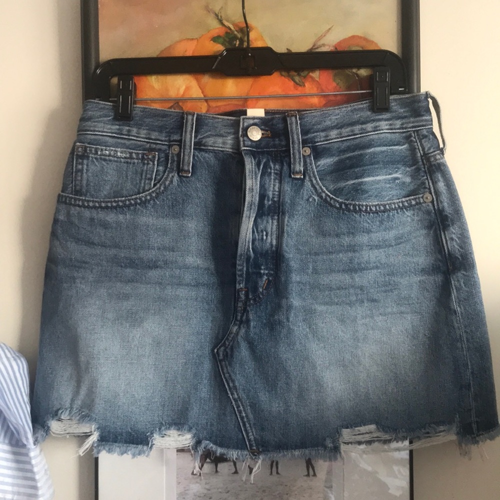 Madewell rigid denim mini skirt 27